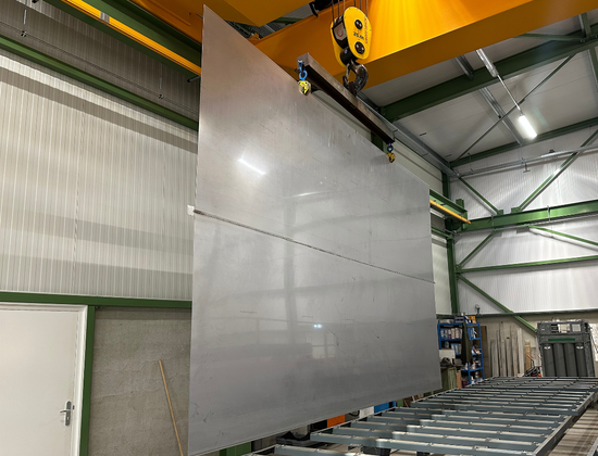 Product example of what you can get with Explosion bonding, on this case, a Clad Plate 