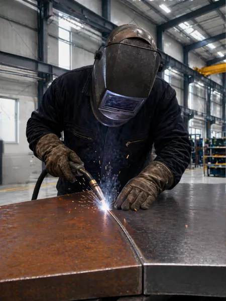 Soldador uniendo dos metales disímiles Soldador uniendo dos metales disímiles